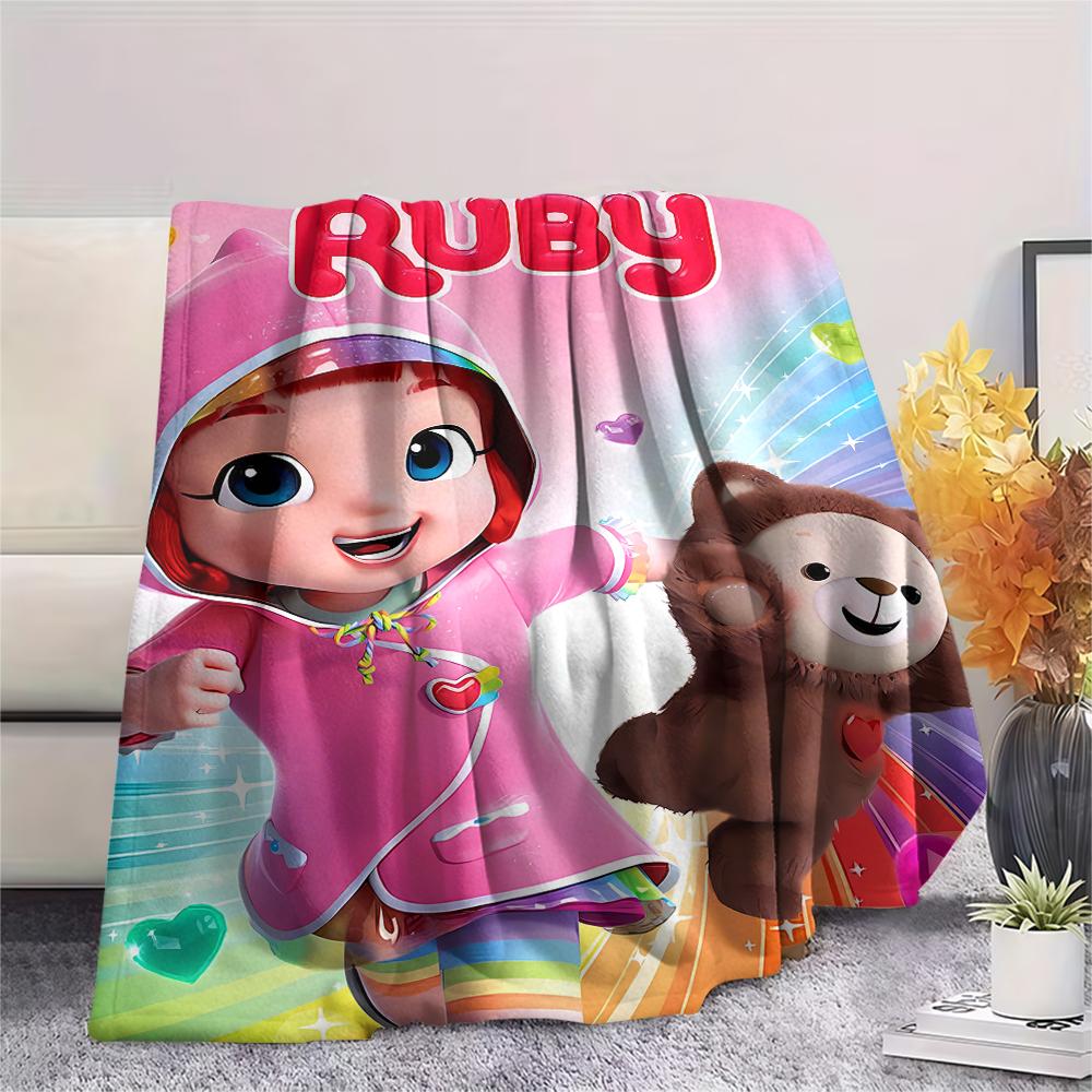 1 Pezzo Coperta in Flanella con Stampa Rubino Arcobaleno, Alta Qualità, Confortevole per Tutte le Stagioni, Decorazione per la Casa, Calore e Comfort, Perfetta per Regali di Natale