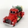 Red Farm Truck Model DIY Decor Red Metal Truck Toy Retro Christmas Truck  Christmas