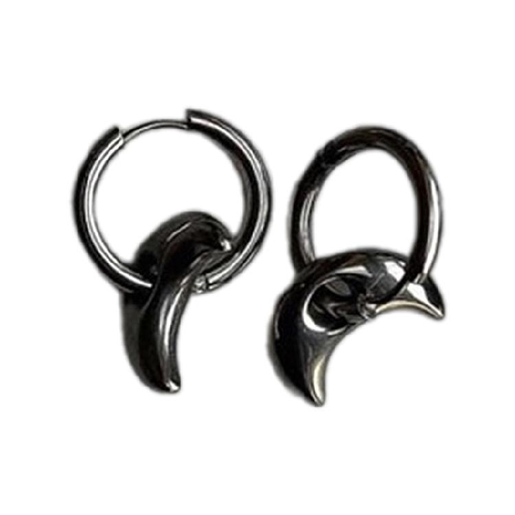 Eye Catching Hoop Earrings Stainless Steel Plum Blossom/Star/Moon/Heart Earring