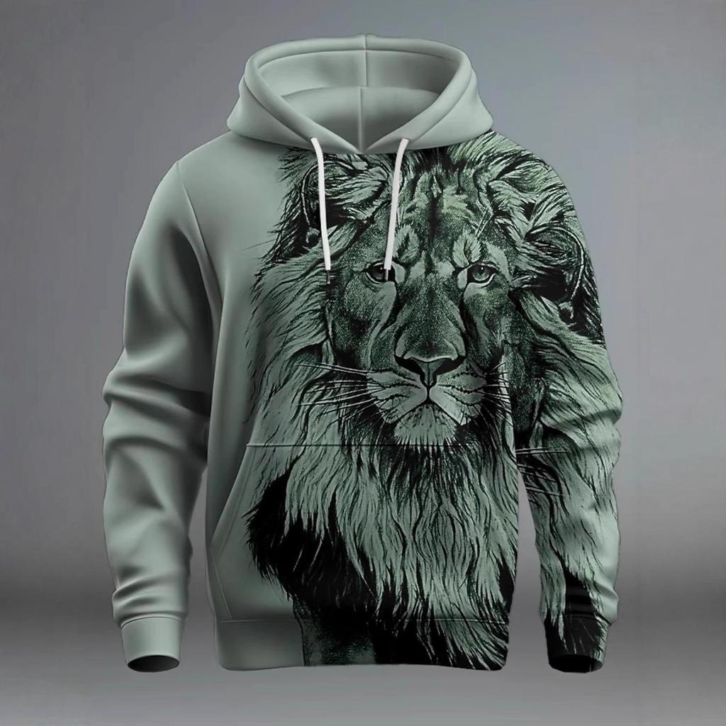 2025 Trendy 3D Animal Print Casual Hoodie - European & American Street Style