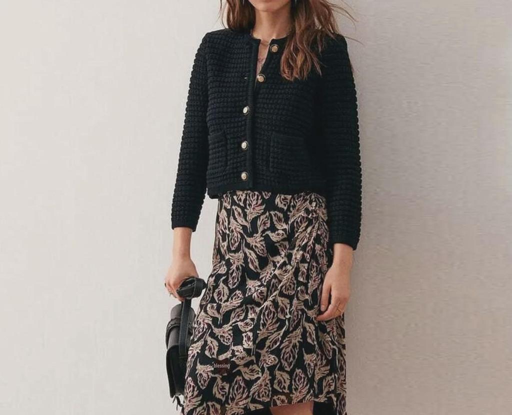 Cardigan décontracté à simple boutonnage pour femme, style rétro français, coupe ample et épaisse