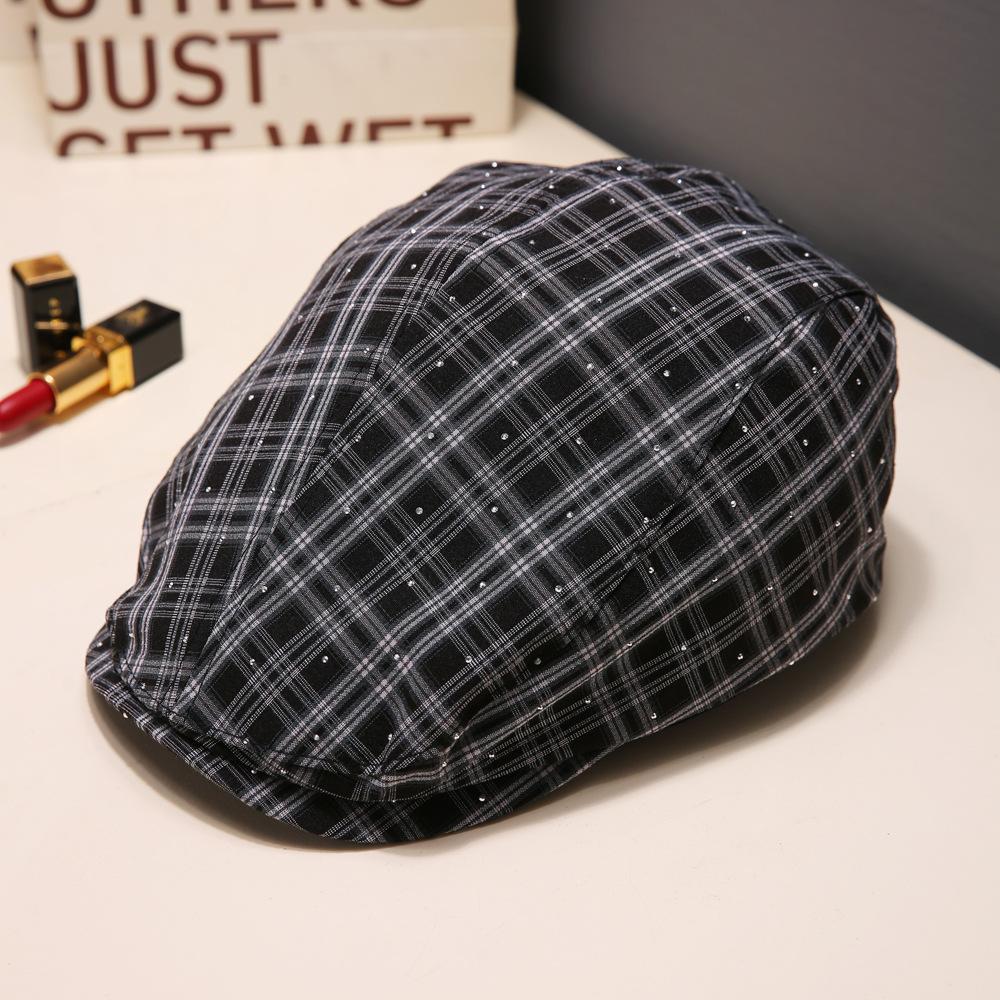 

Ретро однотонная простая кепка с козырьком весна-лето повседневная универсальная для маленького лица кепка художника для пары берет Adjustable чёрный