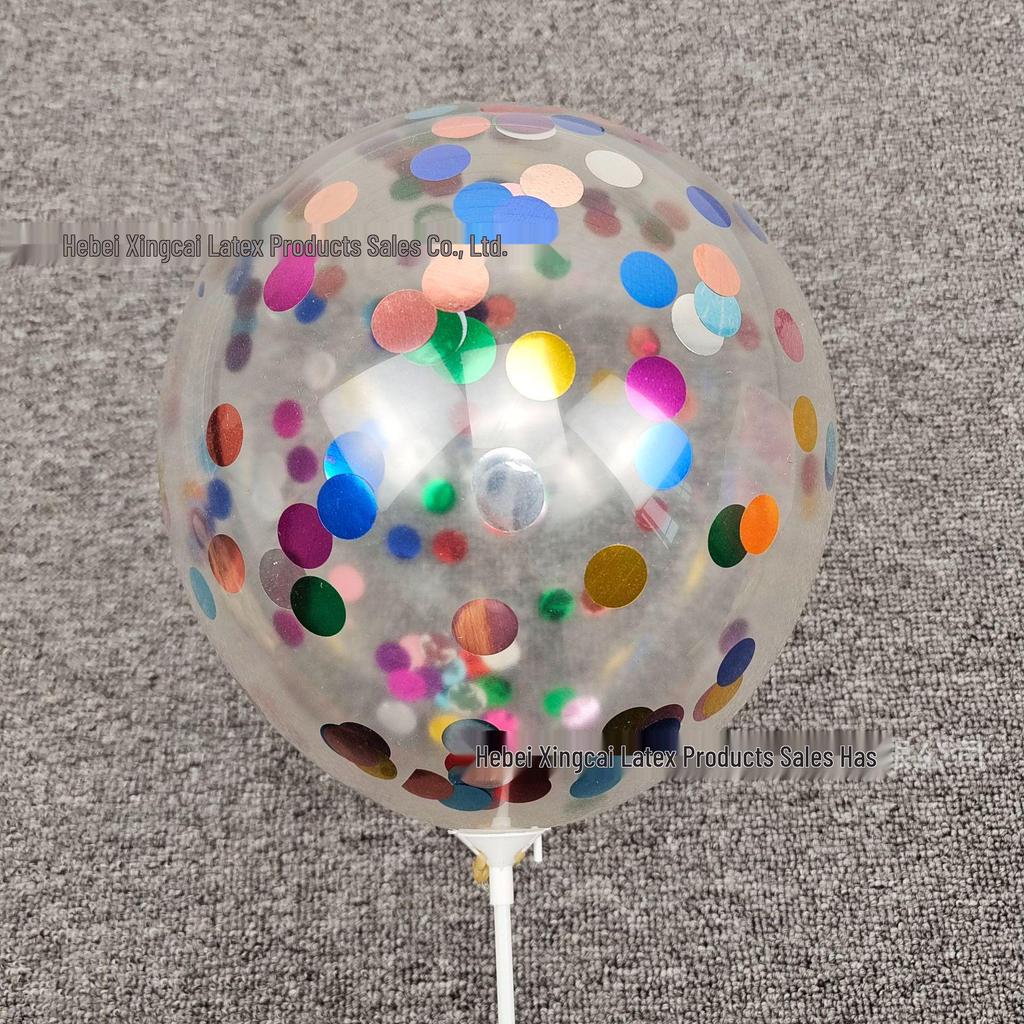 12" Transparent Sequin Balloon with Confetti - Colored Balloon for Christmas Party Decor