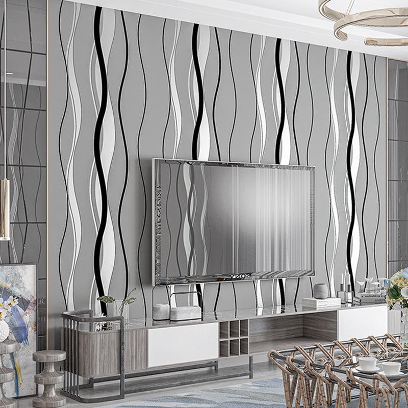 Tapeta v severském stylu Geometrické vzory Čáry Jednoduché Svislé pruhy Moderní bytová dekorace Tapeta do obývacího pokoje TV pozadí