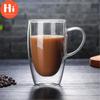 Hi Double Wall Glass Tea Cup Heat Resistant Coffee Milk Mug Transparent Water Drinking Cup