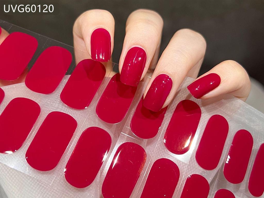 Transparent Nude UV Gel Nail Art Stickers: Semi-Cured, Semi-Baked Manicure Sheets
