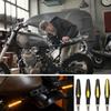 4 Pcs Motorcycle LED Turn Signals, Front + Rear Blinkers Indicator Turn Signal Amber Flowing Sequential Universal Lamp, 12V Motorcycle Turn Signal