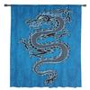 Chinese Style Black Dragon Blue Sheer Curtains for Living Room Decoration Window Curtains Kitchen Tulle Voile Organza Curtains