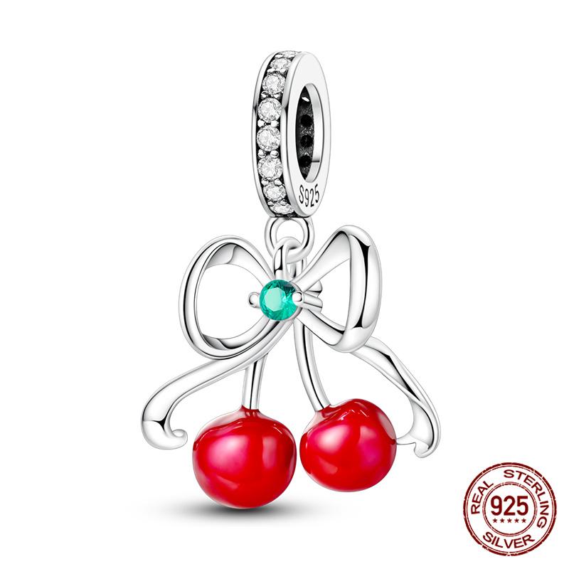 Originální přívěsek Měděný ovocný série Avokádo a Třešeň Přívěsky Korálky Pasuje na 3mm Originální náramek Náhrdelník Dámské DIY Šperky Dárek