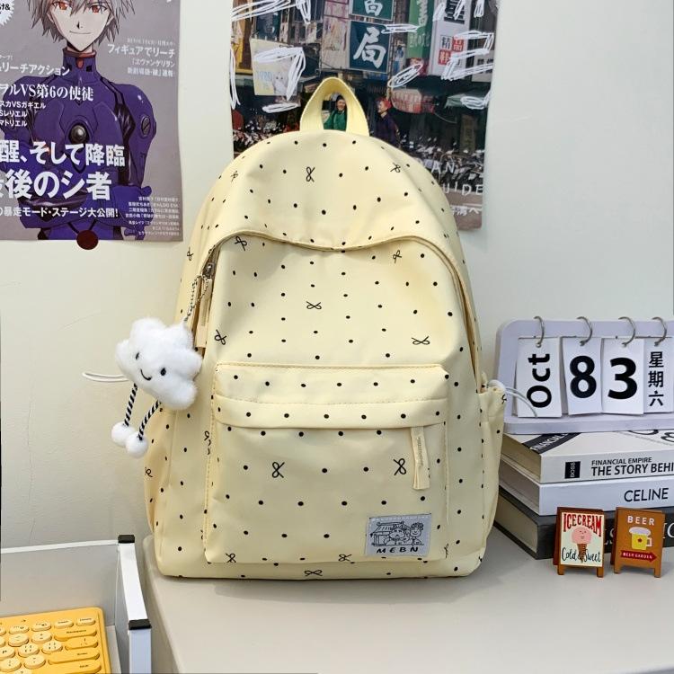Schoolbag Bow Student Backpack College Student Simple Versatile School Bag Junior High School Student Backpack Travel Backpack