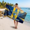 Warrington Wolves Customized Name Text Beach Towel, Soft Absorbent Towel Beach Pool Travel Personal Gift