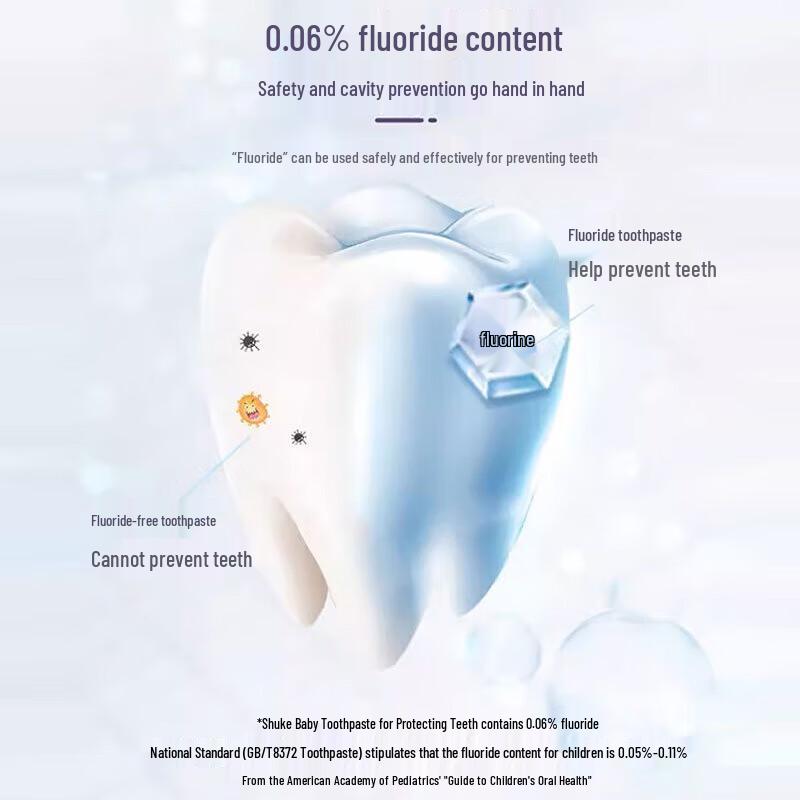 ShuKe Kids Peach Flavor Anti-Cavity Toothpaste (3-Pack)