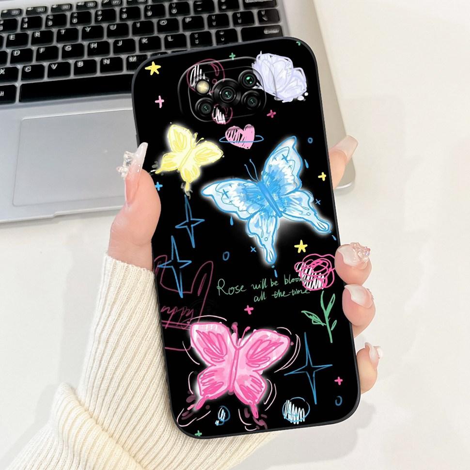 Phone Case For Xiaomi Poco X3 Pro Cases Simple Pattern Shockproof Back Cover Soft TPU For Xiaomi Poco X3 PocoX3 NFC Case Bumper