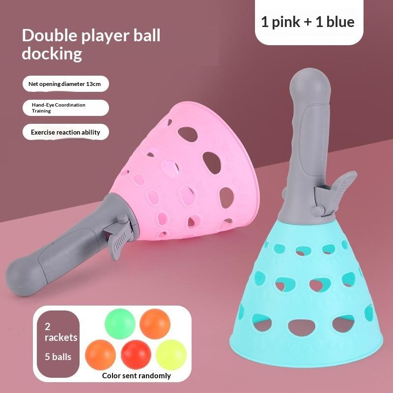 1 Pairs Pop Up Elastic Ball Catching, Parent-Child Interactive Catapult Throwing Ball, Children'S Outdoor Sports Toy For Two