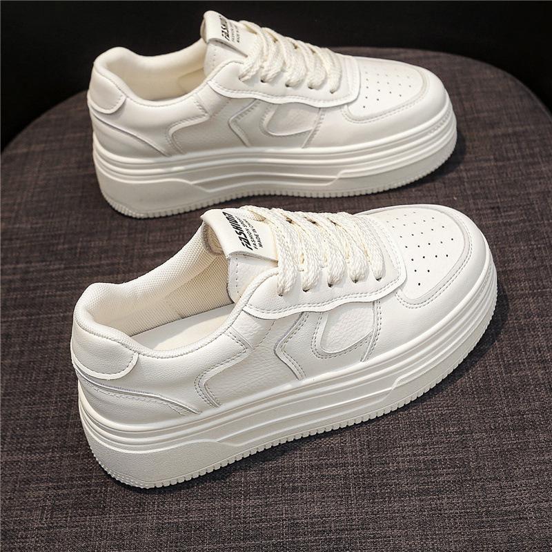 Factory Direct Sales 2025 Summer New Thick-soled Little White Shoes Women's Versatile Spring and Autumn Muffin Popular Leisure Sports Board Shoes