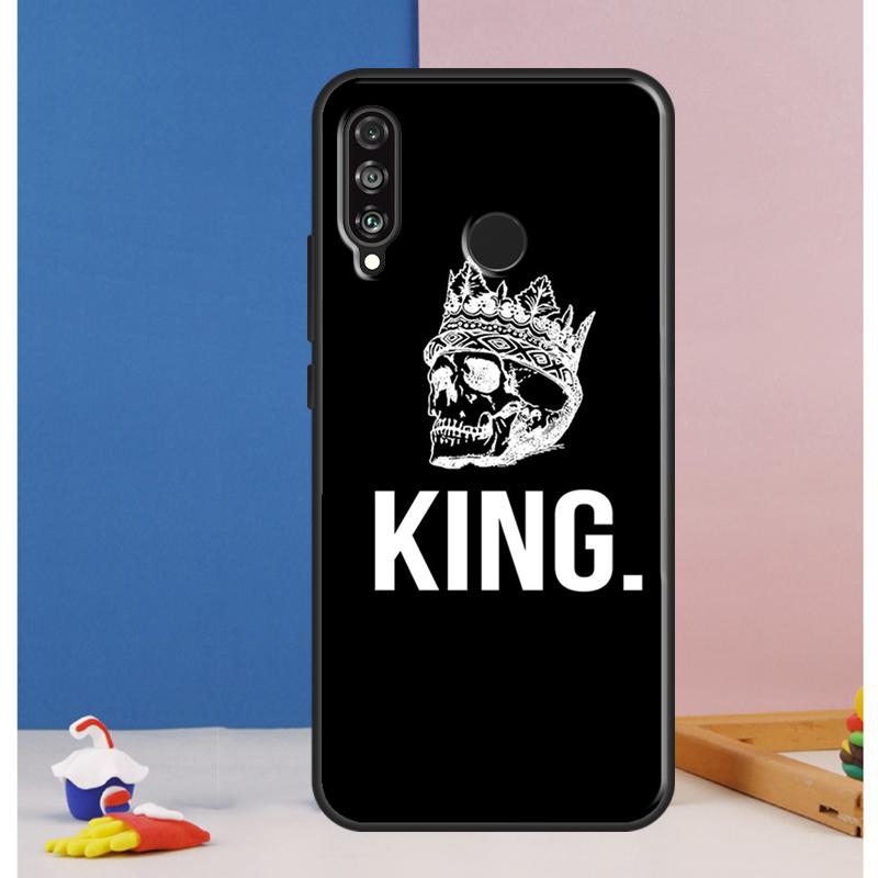 Cute King Queen Crown Case For Huawei Nova 10 9 SE 8i 11i 12i 12s Y60 Y61 Y70 Y90 Y72 Y73 Y91 P60 Pro P30 P40 Lite