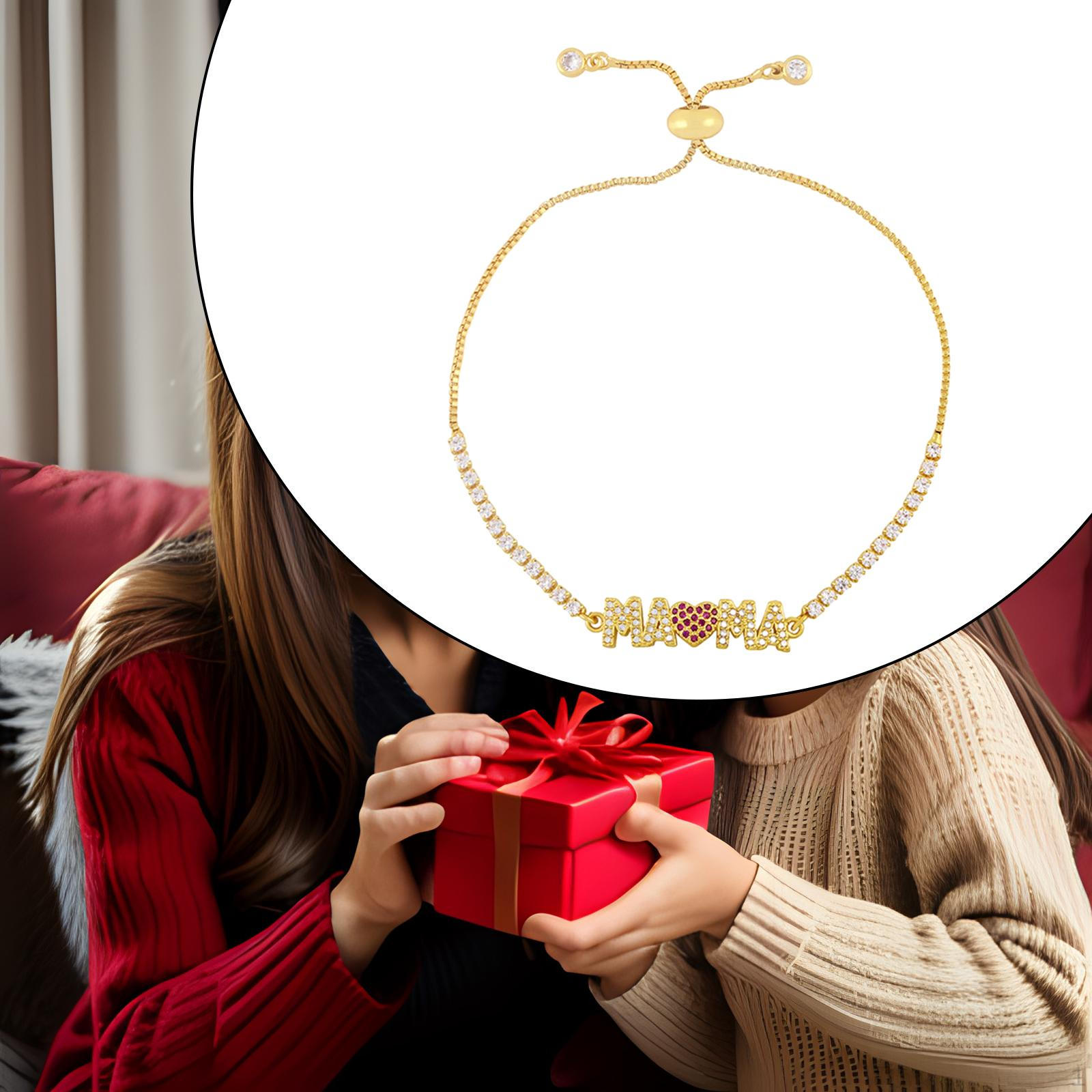 

Регулируемый браслет-цепочка, подарок на день матери, повседневный элегантный подарок от сына для женщин и мам MaMa