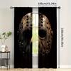 Halloween decorations, horror movie masks, dark pattern printed curtains, pole bag curtains, home decorations, room decorations