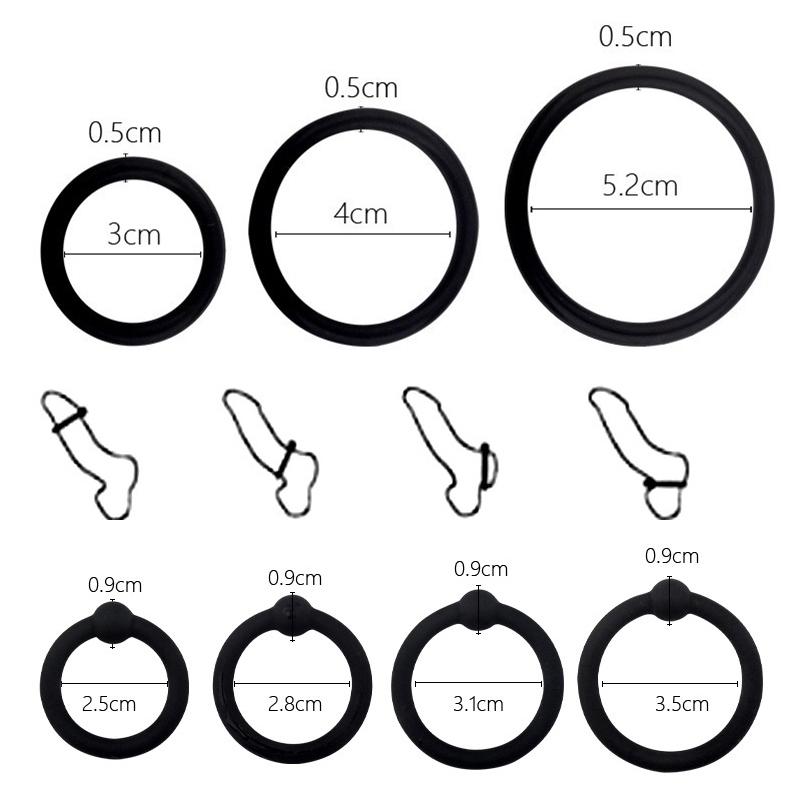 3/4 Pcs Penis Rings Cock Rings Sleeve Delay Ejaculation Silicone Beaded Time Lasting Erection Sex Toys for Men Adult Games