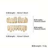 Iced Out T Square CZ 8 Teeth Grillz Real Gold Plated Brass HIPHOP Men Sharp Teeth Grills Halloween Cosplay Bulk