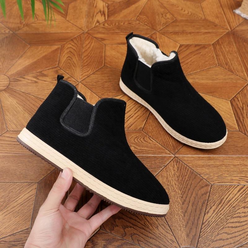 Men Winter Warm Snow Boots Cotton Casual Indoor Outdoor Comfortable Keep Warm Shoes Ankle Boots Old Beijing Shoes Ankle Boots