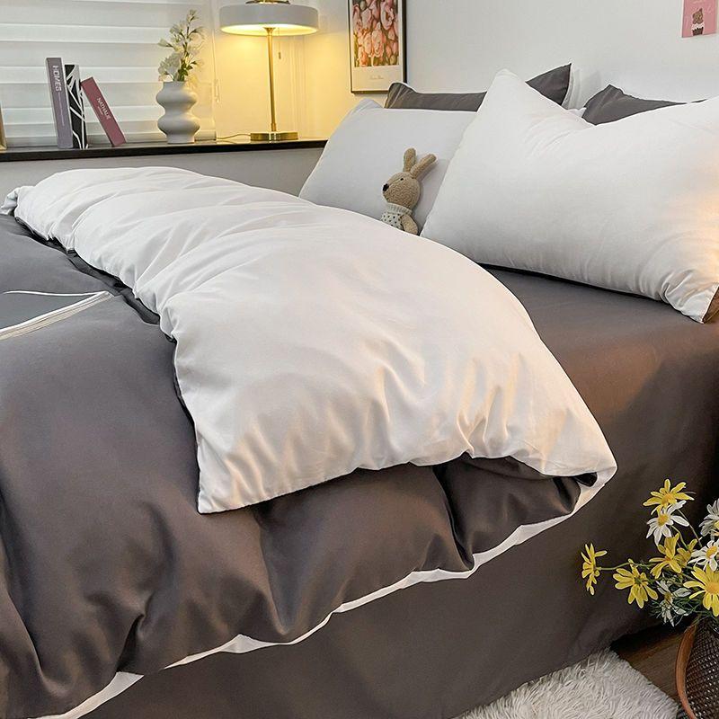 Bedroom Plain Duvet Cover Adult Double King Queen Size Bedding Skin-friendly Four Season Home Bedclothes Comfort Quilt Covers