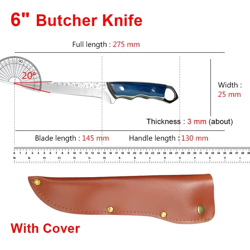 Hand Forged Blade Kitchen Knives Meat Cleaver Slicing Fish Butcher Boning Knife Wood Handle Chef Knife Stainless Steel Knife