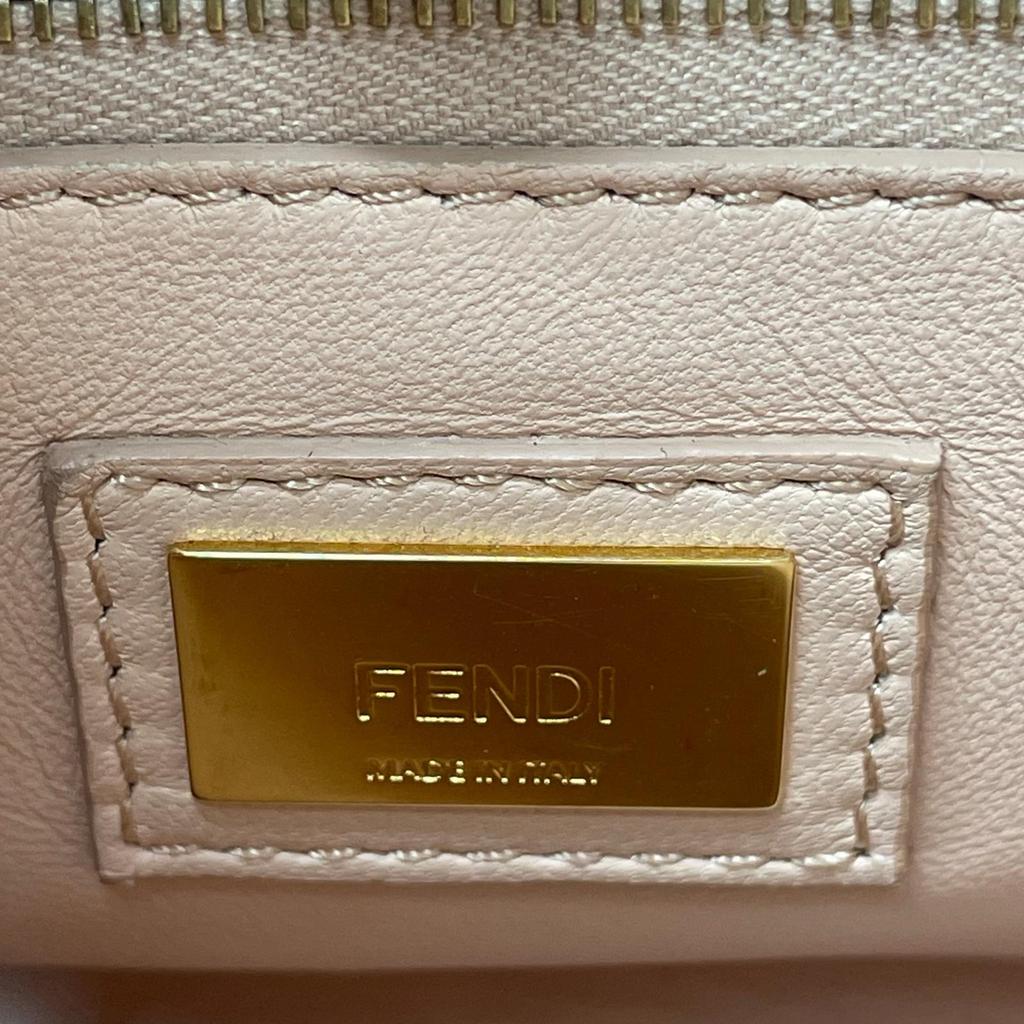 FENDI Peekaboo mini 8BN244 Python Handbag beige Women 2WAY used