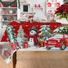 Christmas Snowmen Xmas Tree Waterproof Tablecloth Table Decor Winter Holiday Kitchen Dining Tablecloth Christmas Decorations