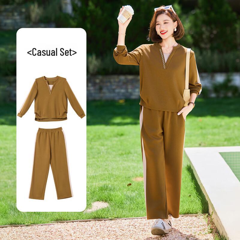 

Женский повседневный комплект Baolianduo, омолаживающий, для весны и осени 5XL