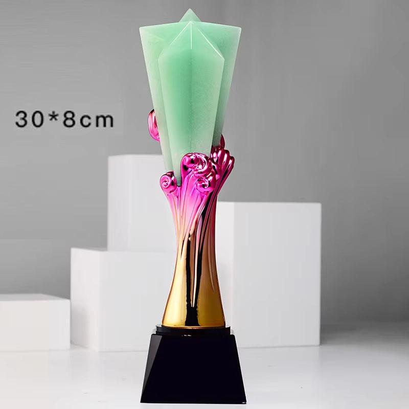 Customized Resin Crystal Trophy, Engraved Upscale, Annual Meeting Outstanding Employee Award Home Decoration, Creative, New, 1Pc