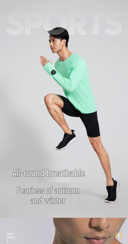 Men's Quick-Dry Long Sleeve Sports Top - Moisture-Wicking, Breathable, Warm, High Elasticity