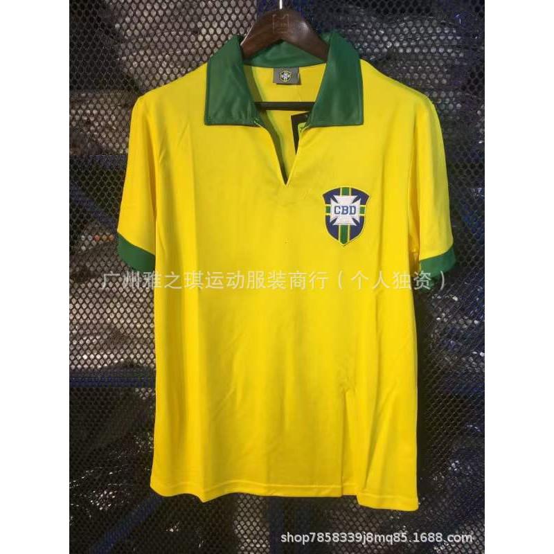 Brazil Retro Football Jerseys Short Sleeve Men Women Sports Training