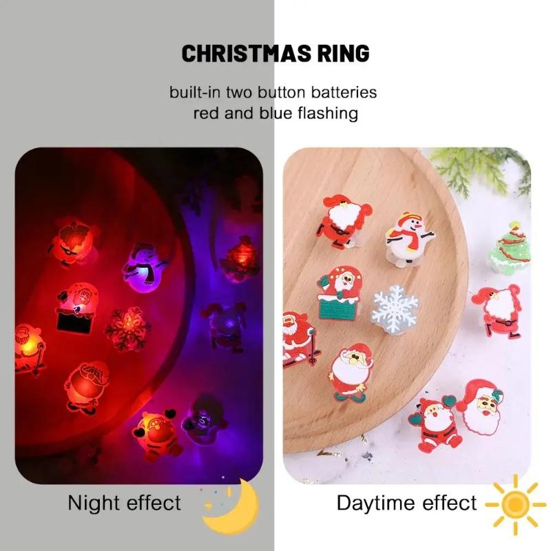 1/50/100 STÜCKE Weihnachten LED Ring Leuchtend Blinkende Fingerringe Leuchtende Magische Ringe Weihnachtsfeier Gastgeschenke Leuchtende Ringe Weihnachtsgeschenke