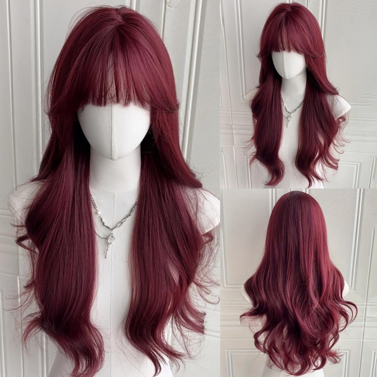 Zwarte Synthetische Pruik met Grote Golven voor Feest, Halloween Cosplay, Dagelijks Gebruik, Hittebestendig Haaraccessoire 26inches black
