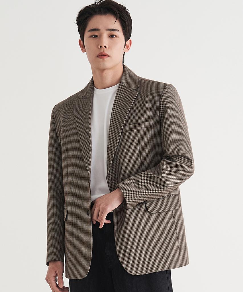 Suare Houndstooth Switch Single Jacket