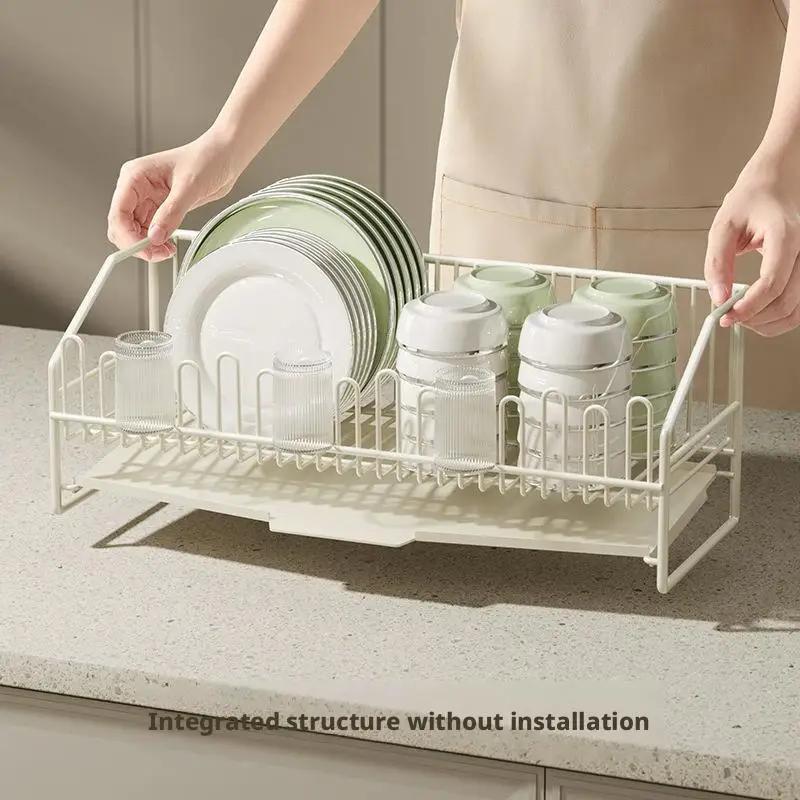 Kitchen Drain Dish Rack Holder Sink Countertop Bowl Chopstick Cutlery Storage Basket Dishes Organizer Hanger Draining Shelf
