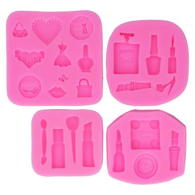 4Pcs Makeup Tools Silicone Molds Food Grade Nonstick Silicone Durable Soft Odorless Fondant Molds