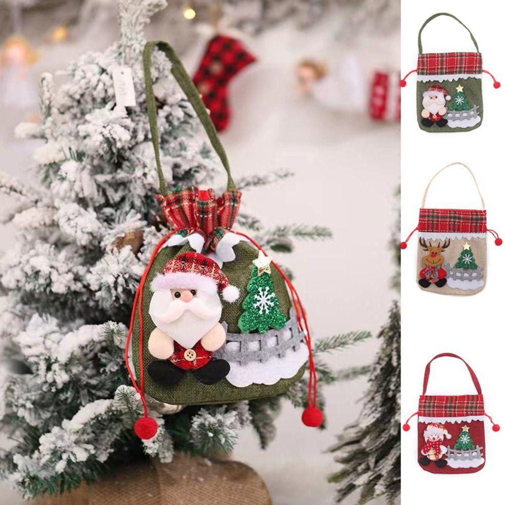 

Non-woven Fabric Drawstring Christmas Bag Santa Claus Christmas Gift Bag Xmas Goodie