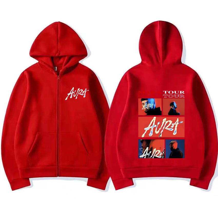 Rapper Maka Aura  Tour Merch Zipper Hoodie Coat Men Women Casual streetwear Oversized fashion Unisex Fleece Zip-up Jacket