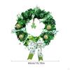 Saint Patrick's Day Wreath ST.patrick's Decoration Wall Hanging Bow Green Three Leaf Clover