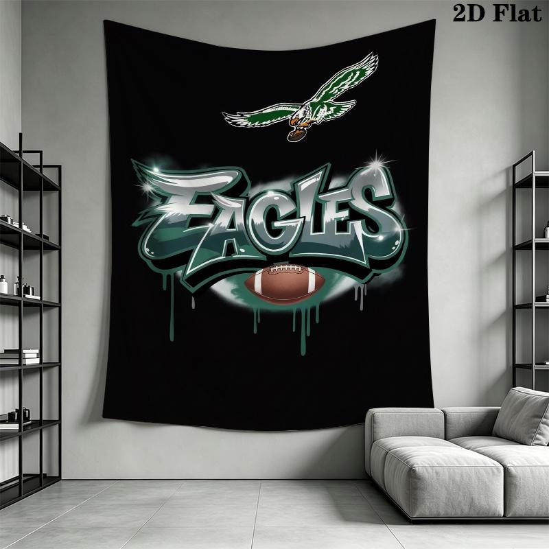 Philadelphia Eagles Wandteppich Ästhetisches Wandbehang Gedruckter Stoffdecke Dekorative Wandteppiche für Schlafzimmer Wohnzimmer Heimdekoration