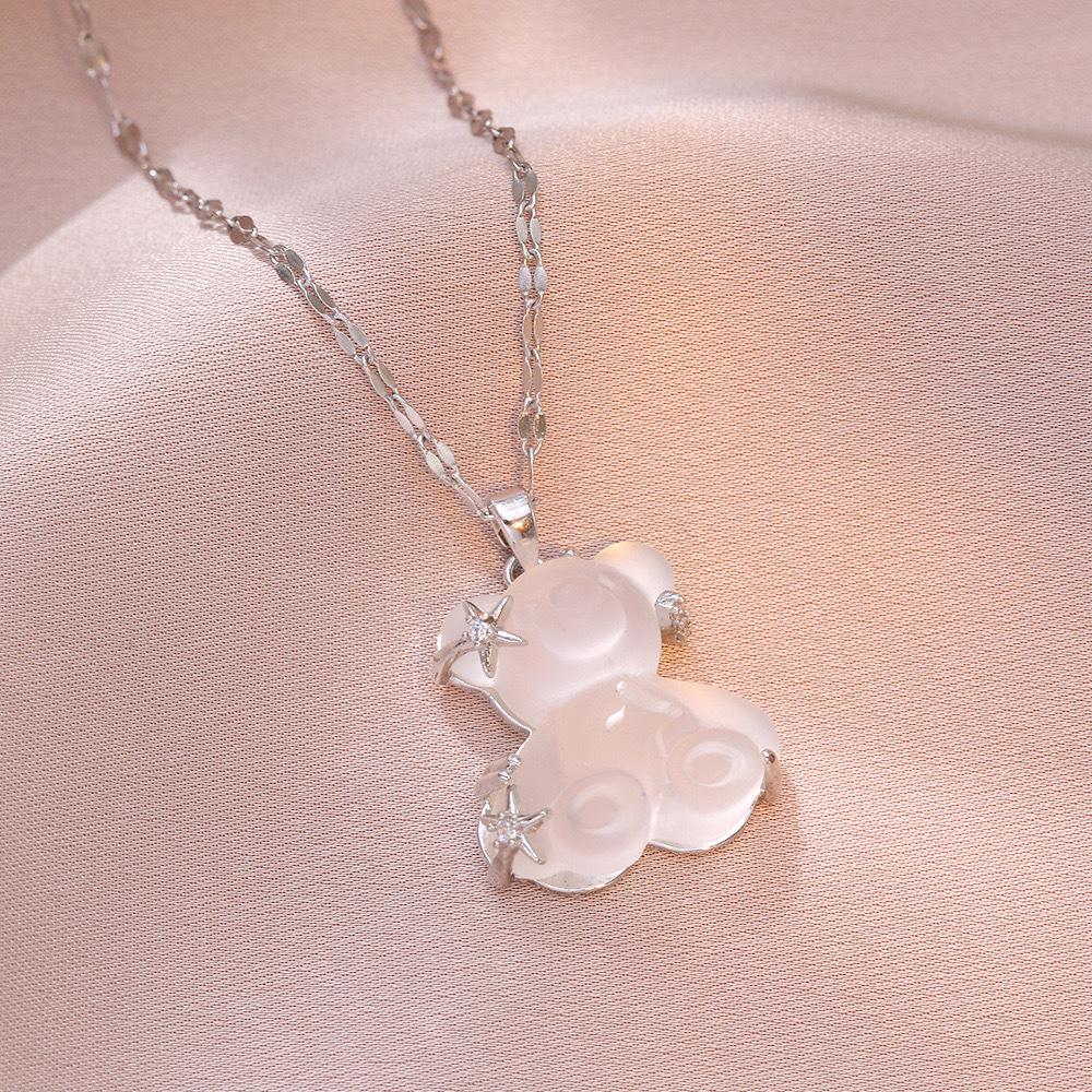 

Женское модное ожерелье с цирконом в виде медведя, в японско-корейском стиле, новый дизайн с характером, титановая сталь