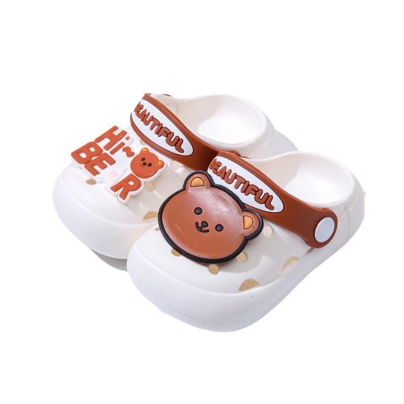 Non-slip sole children's slippers, breathable cartoon clogs, waterproof hole shoes for boys and girls, indoor summer wear