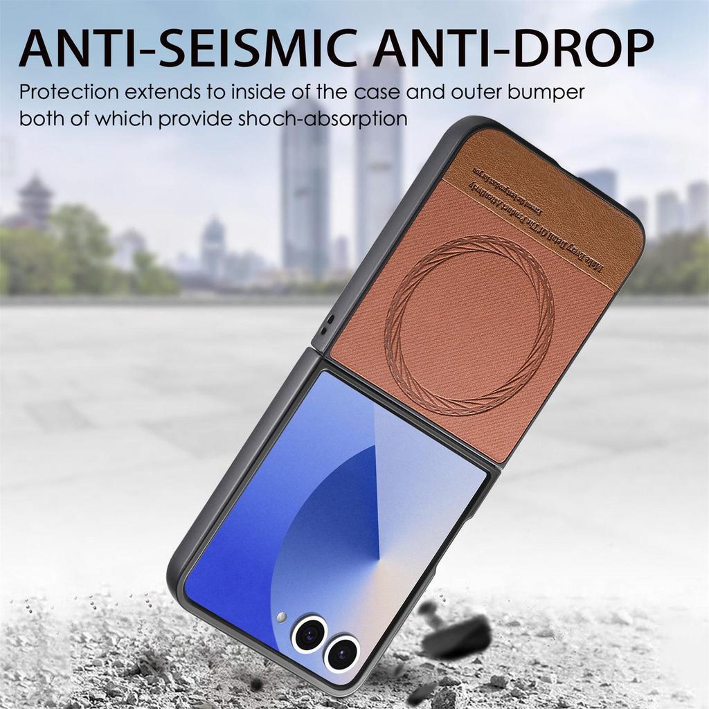 Samsung Z Flip 7 Leather Protective Case - Foldable, Drop-Proof Cover for Flip 5
