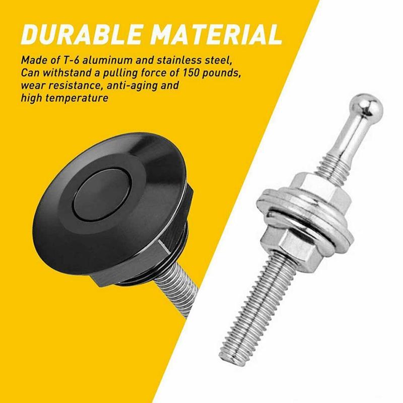 16 PCS Push Button Quick Release Hood Bonnet Pins Lock Clip Car Bumper Latch Kit