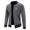 Men's Knitted Baseball Collar Cardigan: Thick Velvet, Long-Sleeved, Embroidered Winter Sweater Jacket.