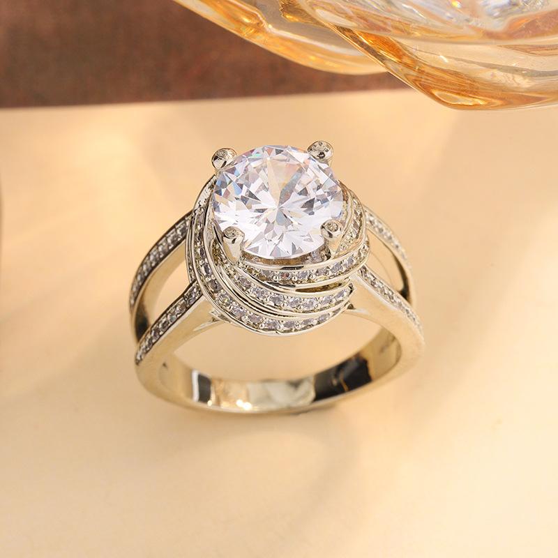 Luxury White AAA Zircon Engagement Rings for Women  Sterling Silver Elegant Bride Wedding Accessories Gifts Trendy