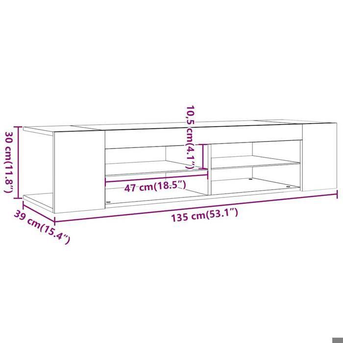 VidaXL TV Cabinet with LED Lights Old Wood Engineered Wood, TV Stand, Media Unit, TV Console, Hi-Fi Cabinet, 856323