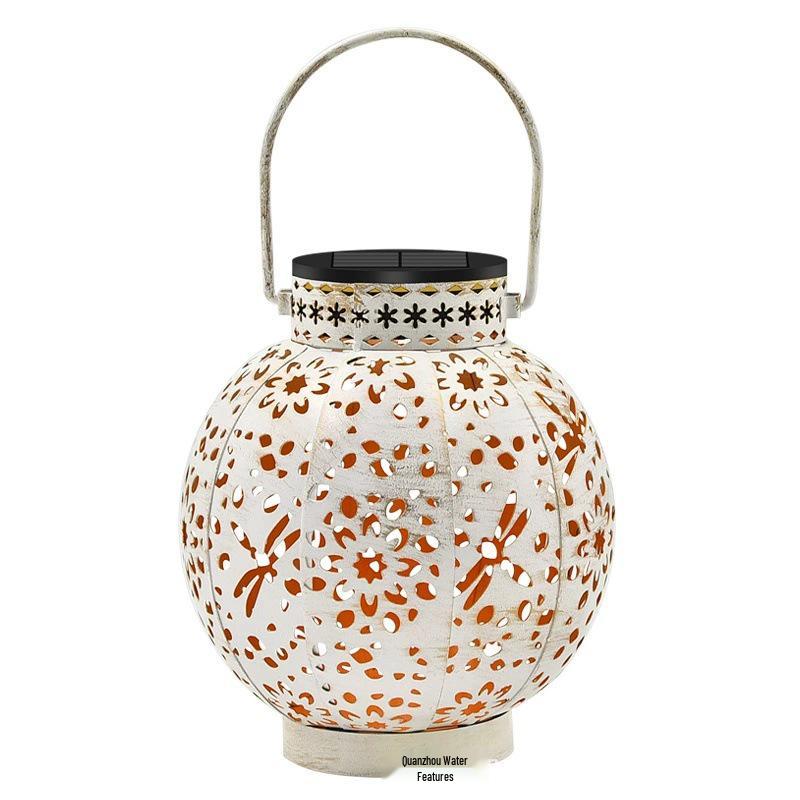 Solar-Powered Iron Tree Lamp: Decorative Outdoor Hanging Lantern
